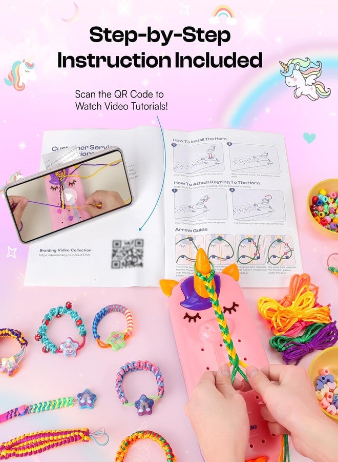 Caydo Bracelet Maker, Unicorn Friendship Bracelet Making Kit for Girls 8-12 Years Old Birthday Christmas Gifts, 2 in 1 Bracelet Keychain Kits for Kids DIY Arts and Crafts Toy for Ages 8+ - Image 5